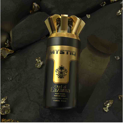 Oud al Eazama 250ml Body Spray by Mystiq (Pack of 6)