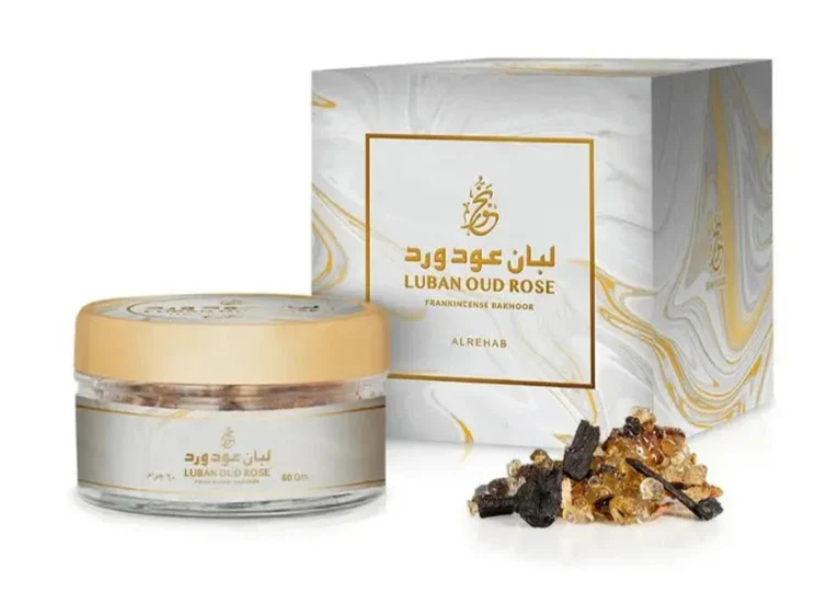 Luban Oud Rose Frankincense Bakhoor 60gm by Al Rehab
