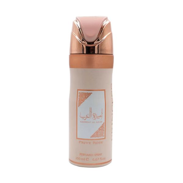 Ameerat Al Arab Prive Rose 200ml Body Sprays by Lattafa (Pack of 12)