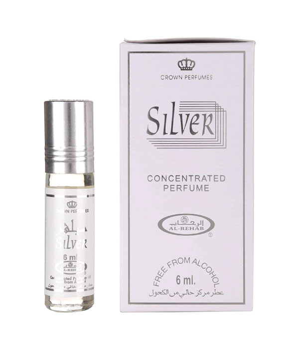 Pack of 6 - Silver  6ml Perfume Oil by Al Rehab
